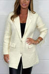 Women's Soft Knit Gold Button Tassel Cardigan With Pockets