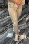 Women's Casual Gold Foil Slim Pants