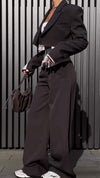 Women's Casual Lapel Solid Color Temperament Two-piece Suit