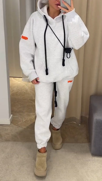 Women's Hooded Casual Sweatshirt Suit