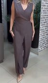 Women's Casual V-neck Sleeveless Jumpsuit