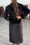 Women's Solid Color Lace-up Long Coat