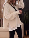 Ladies Lapel Half-zip Long-sleeved Casual Top