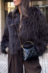 Women's Fashion Solid Color  Faux Fur Winter Short Coat