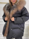 Women's Fur Patchwork Zipper Fashionable Cotton Coat