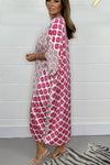 V-neck geometric print dress