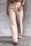 Women's Casual Solid Color Straight Wide-leg Pants