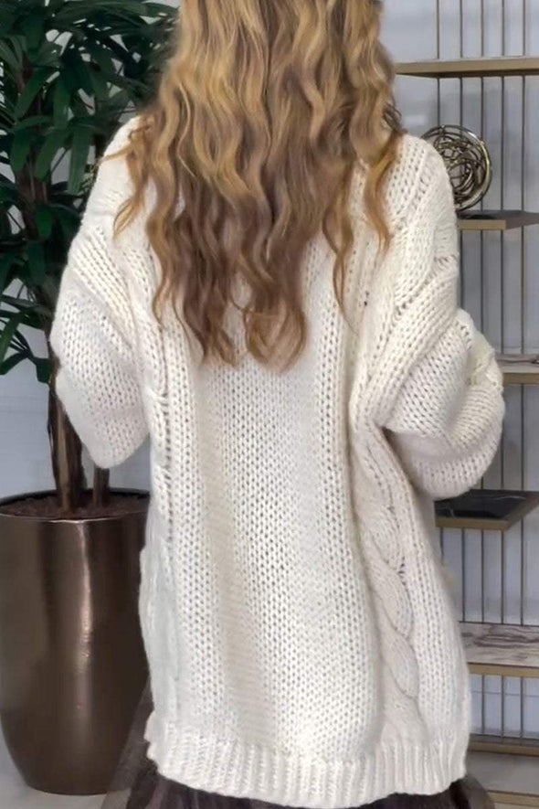 Women's Casual Solid Color Knitted Cardigan