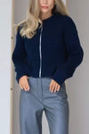 Women's Casual Solid Color Zipper Sweater