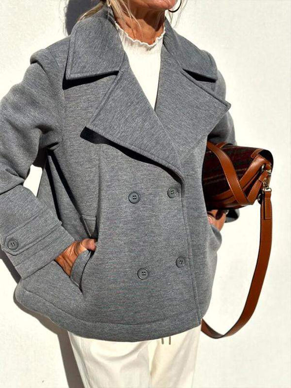 Women's Winter Multi-colored Lapel Warm Simple Coat