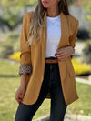 Women's Casual Leopard Print Contrast Blazer