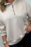 Women's Half Zip Funnel Neck Sweatshirt