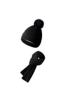 Knitted Hat, Double-layer Fleece Warm Wool Scarf, Gloves, Three-piece Set