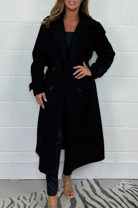 Women's Oversize Wool Look Belted Longline Coat