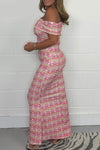 Women's Wavey Printed Fold Over Maxi Dress