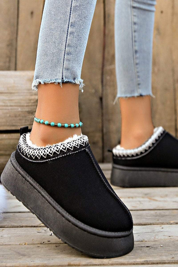 Women's Thick-soled Closed-toe Warm Cotton Shoes