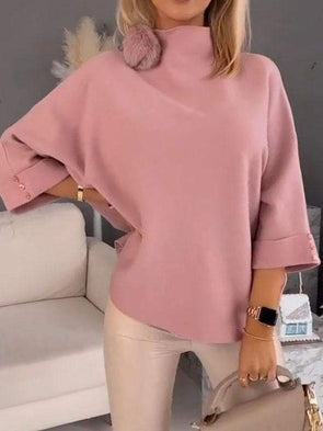 Women's Turtleneck Long Sleeve Pullover Sweatshirt