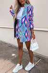 Women's Printed Blazer & Short Two-piece Set