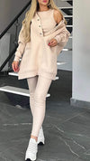 Women's Hooded Long-sleeved Casual Sweatshirt Suit