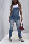 Women's Fashion Casual Ripped Denim Overalls