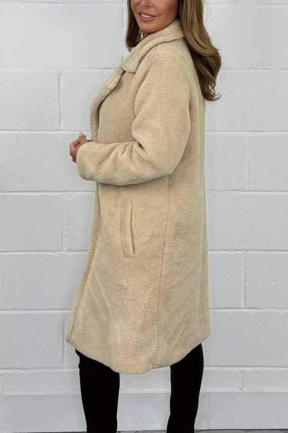 Women's solid color teddy coat