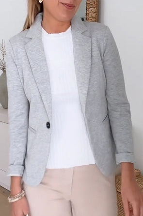 Women's Lapel Button Casual Jacket