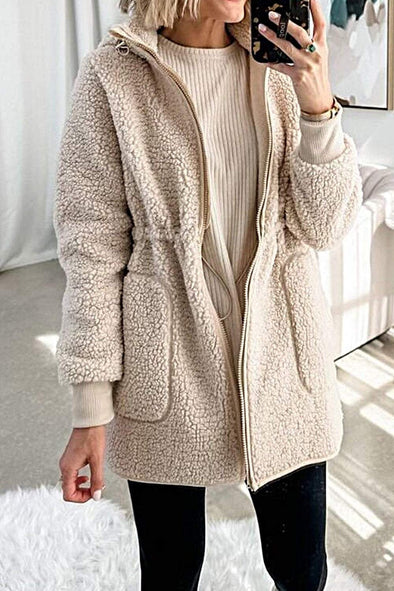 Women's Solid Color Thickened Fur Coat