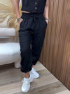Women's Cotton and Linen Pocket Casual Trousers
