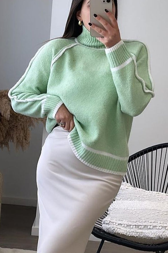 Women's Gorgeous soft knit exposed white seam jumper