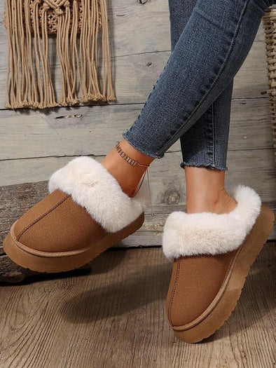 Women's Plush-lined Slip-on Low-cut Comfortable Snow Boots