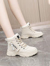 2023 Women's Lace-up Round Toe Sport With Warm Plush Snow Boots