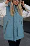 Solid Color Casual Zipper Vest Jacket