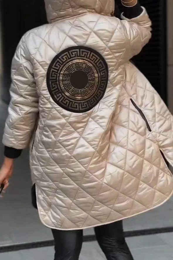 Winter Hooded Zipper Warm Padded Jacket for Women