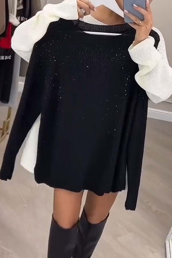 Women's Fashion Diamond Encrusted Pullover Sweater