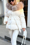 Women's Casual Hooded Short Fur Collar Cotton Coat