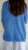 Solid Color Knitted V-neck Top
