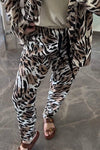 Women's Leopard Print Jacket & Pants Two-piece Set