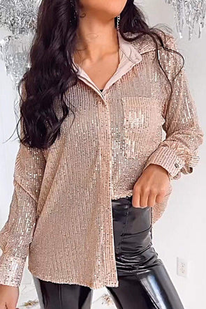 Women's Fashion Sequined Shirt Tops