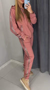 Women's Round Neck Long Sleeve Hot Diamond Casual Suit