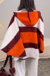 Women's Casual Stripe Poncho Jacket