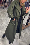 Women's Casual Lapel Long Trench Coat