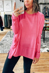 Women's Casual Round Neck Solid Color Long Sleeve T-shirt