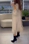 Women's Casual Round Neck Solid Color Chiffon Dress