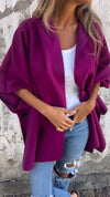 Lapel One-piece Sleeve Shawl Coat