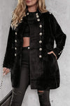 Women's Stand-up Collar Long-sleeved Fur Casual Coat