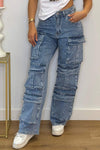 Women's Multi-pocket Rhinestone Casual Jeans