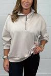 Women's Half Zip Funnel Neck Sweatshirt