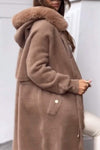 Women's Winter Solid Color Zip-up Hooded Warm Coat