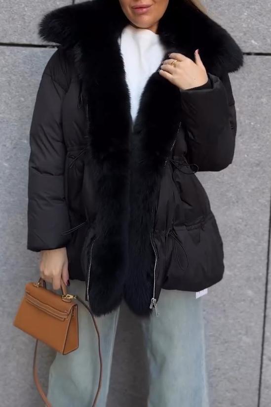 Women's Casual Warm Fur Collar Cotton Coat