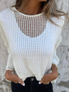 Casual Round Neck Hollow Blouse